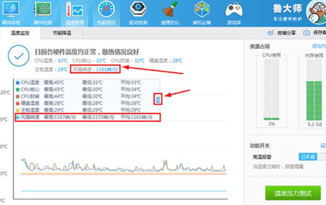 鲁大师如何检测笔记本风扇转速？检测笔记本风扇转速步骤解析