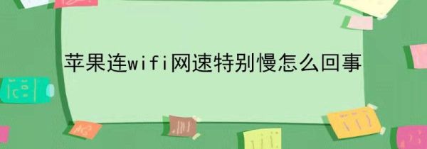 苹果连wifi网速特别慢怎么回事