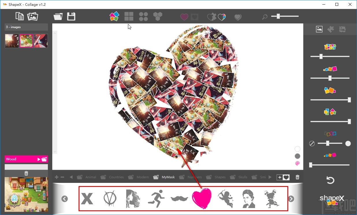ShapeX拼贴图片的具体操作方法