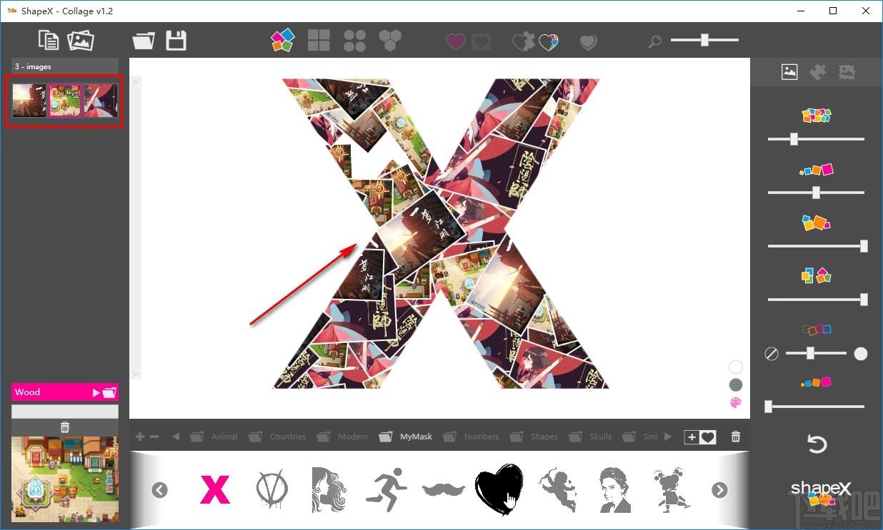 ShapeX拼贴图片的具体操作方法