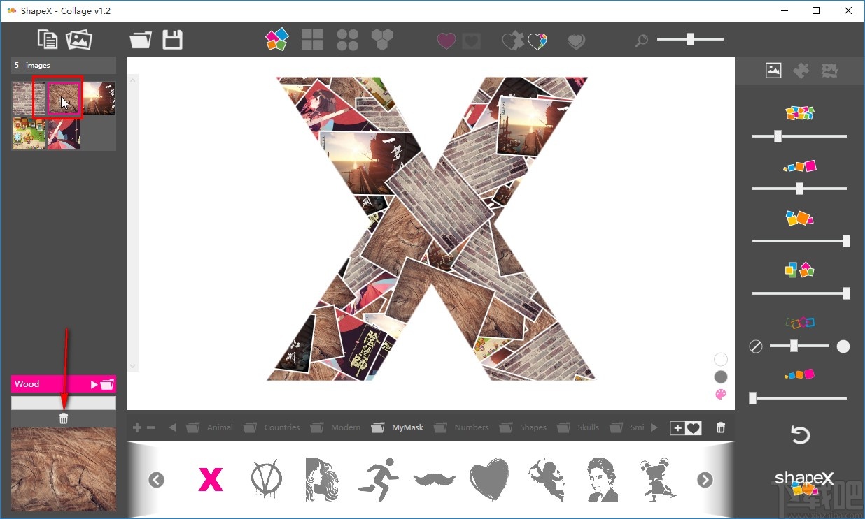 ShapeX拼贴图片的具体操作方法