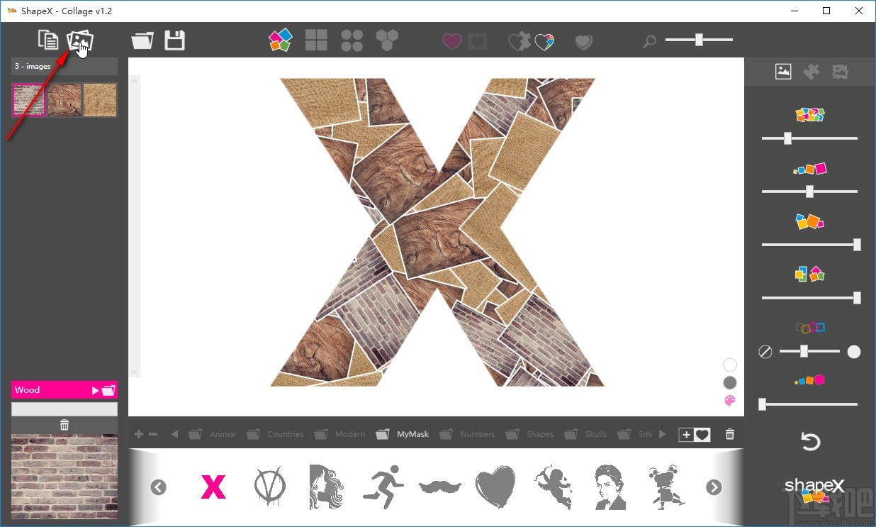 ShapeX拼贴图片的具体操作方法