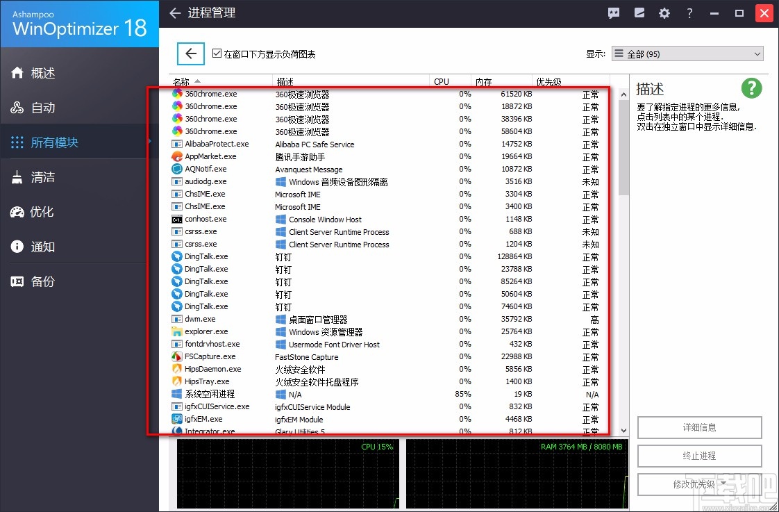 使用Ashampoo WinOptimizer高效管理与终止进程