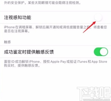 苹果手机开启注视感知功能的方法